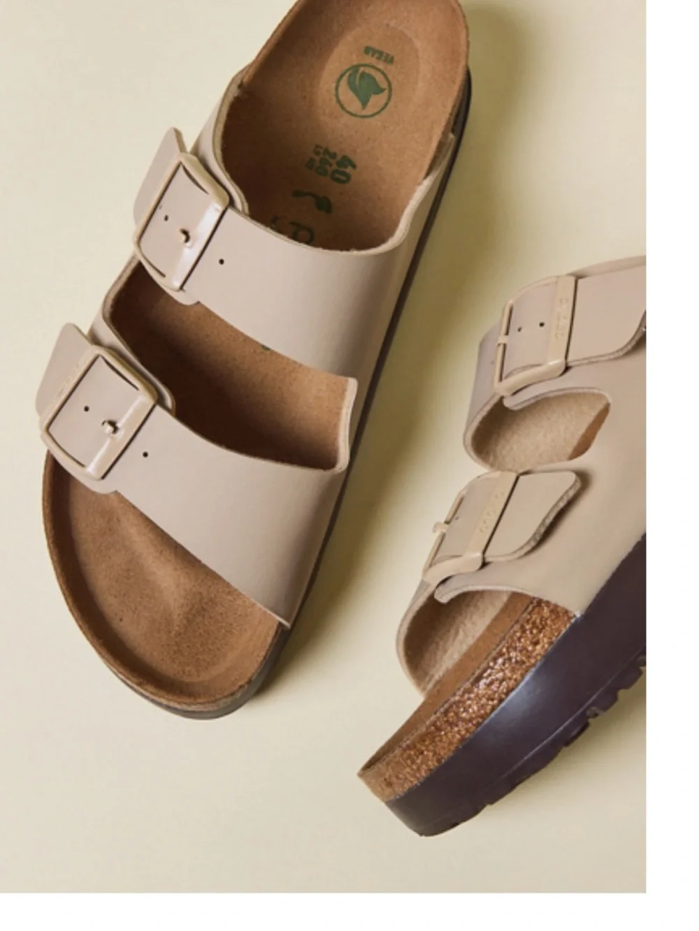 Papillio Women's Double-Buckle Slide Sandals - Beige